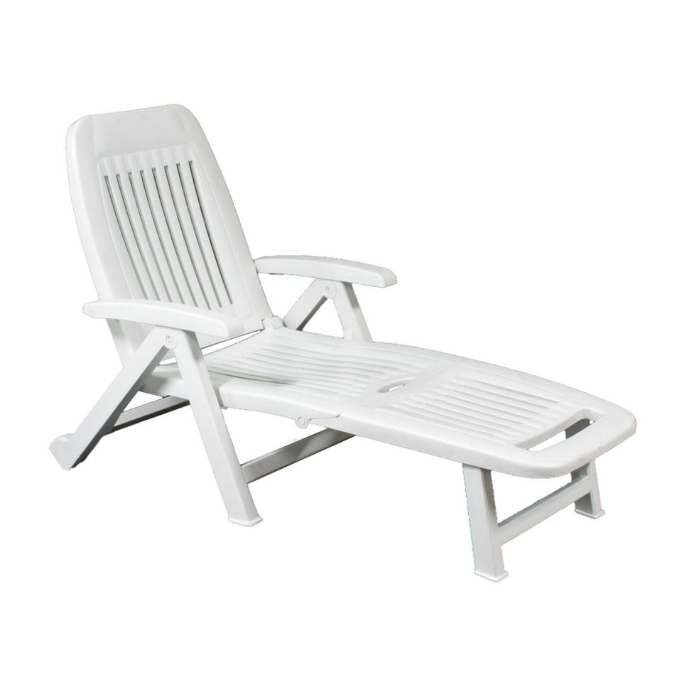 Bain de soleil multipositions Fiorello - blanc Bain de soleil multipositions