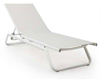 Transat Bain de soleil gris clair en polyester Transat Bain de soleil gris