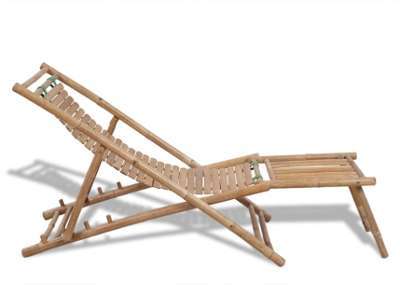 Bain de soleil, transat en bambou, chaise longue d