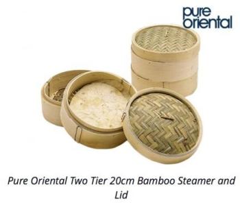 Panier vapeur en bambou 2 étages Panier vapeur en bambou 2