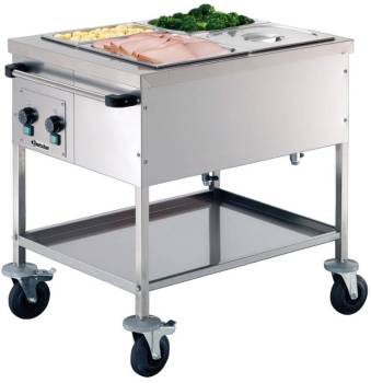 Chariot Bain-Marie Inox 2x GN1 1 - 150(p)mm 650x820x855(h)mm Chariot Bain-Marie Inox 2x