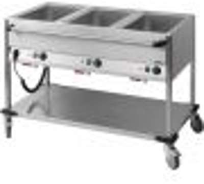 Chariot bain-marie à eau 3 x gn 1/1