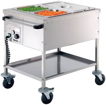 Chariot Bain-Marie Inox 2x GN1 1 - 200(p)mm 650x820x855(h)mm Chariot Bain-Marie Inox 2x