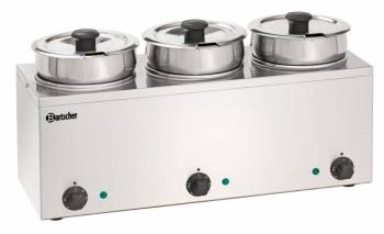 Bain Marie à Sauce Inox 3x 3 5 Litres 450W 610x210x320(h)mm Bain Marie à Sauce Inox 3x