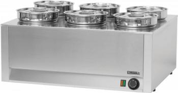 Bain Marie à Sauce Inox 6 x 4 5 Litres 1200W 750x600x350(h)mm Bain Marie à Sauce Inox 6