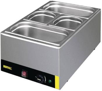 Bain Marie Inox 2x GN1/3 + 2x GN1/6 Bacs GN et Ent