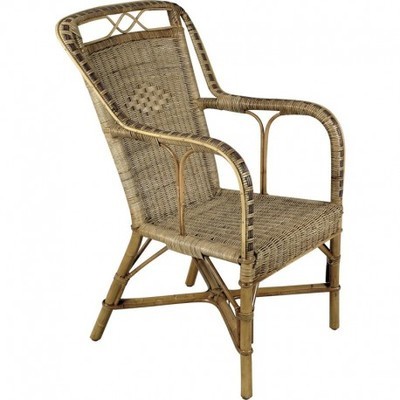 Fauteuil Haut En Manau Et Rotin - Aubry Gaspard -