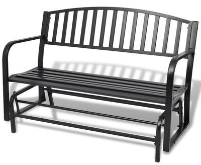 VidaXL Banc balançoire en acier noir