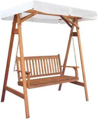 VidaXL Chaise balançoire pour jardin baldaquin eucalyptus VidaXL Chaise balançoire pour