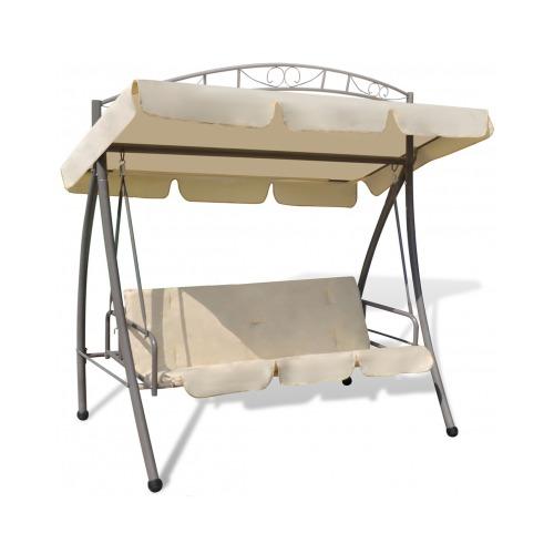 VidaXL Balançoire Balancelle Transat/Lit Avec Auve