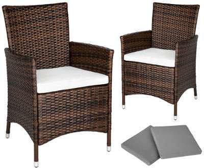 Set de 2 chaises en rotin + 4 housses de coussin m