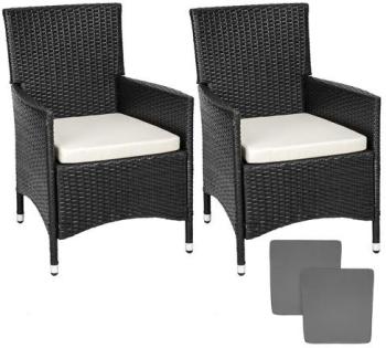 Set de 2 chaises en rotin + 4 housses de coussin n