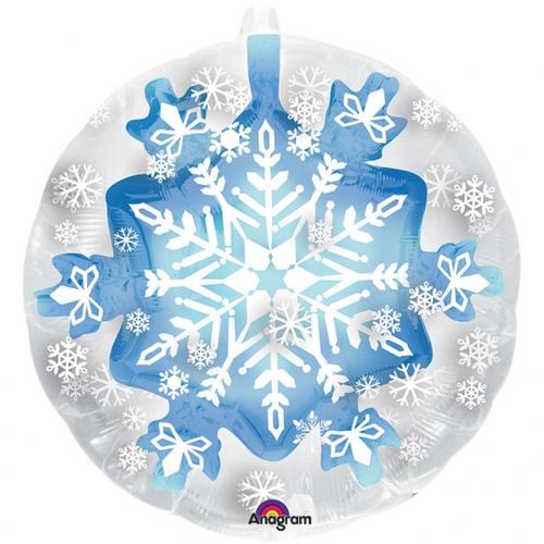 Double Ballon à Plat Flocon de Neige (60 cm)