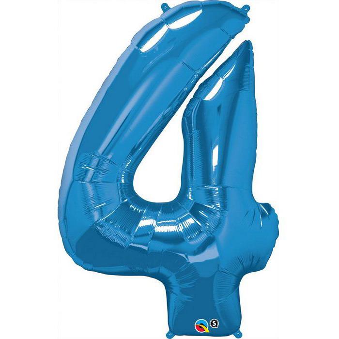 Ballon Géant Chiffre 4 Bleu