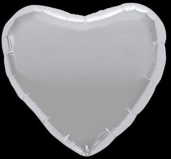 Ballon Coeur Argent 45 cm