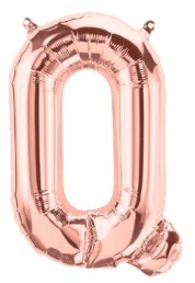 Ballon Lettre Q Rose Champagne 35cm
