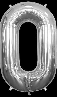 Ballon Chiffre 0 Argent 90 cm
