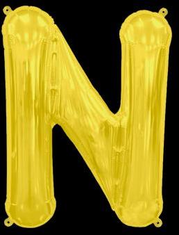 Ballon Lettre N Or 35 cm