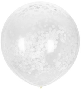 Ballon Géant Confettis Blanc x3