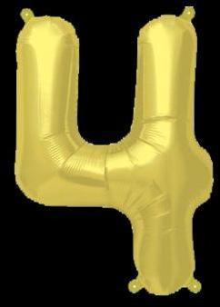 Ballon Chiffre 4 Or 35 cm