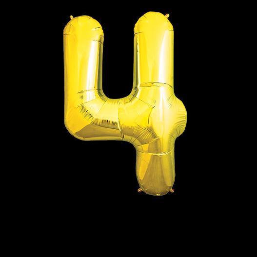 Ballon Chiffre 4 Or 90 cm