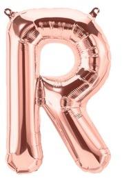 Ballon Lettre R Rose Champagne 35cm