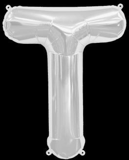 Ballon Lettre T Argent 35 cm