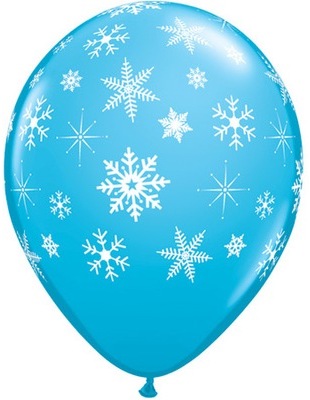 Lot de 25 Ballons Bleus Flocons de Neige