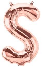 Ballon Lettre S Rose Champagne 35cm