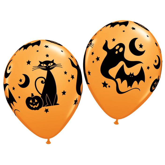 Lots de 25 ballons oranges halloween