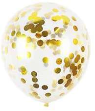 Ballon Confettis Or x5