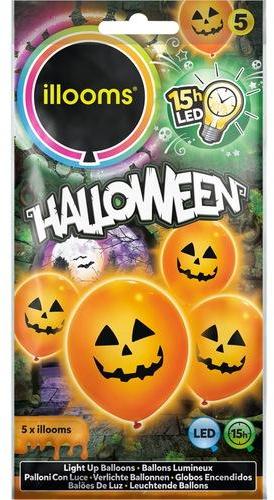 5 Ballons Lumineux LED Citrouille