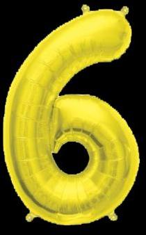 Ballon Chiffre 6 Or 35 cm