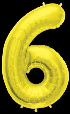 Ballon Chiffre 6 Or 90 cm Ballon Chiffre 6 Or 90 cm