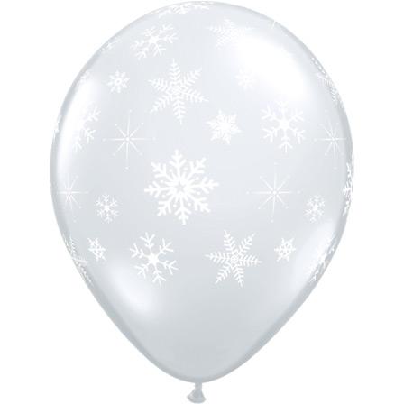 Lot de 50 Ballons Blancs Flocons de Neige