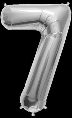 Ballon Chiffre 7 Argent 90 cm Ballon Chiffre 7 Argent 90