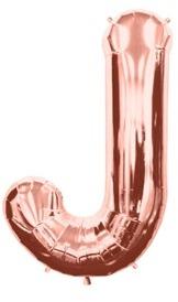 Ballon Lettre J Rose Champagne 35cm