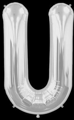 Ballon Lettre U Argent 90 cm