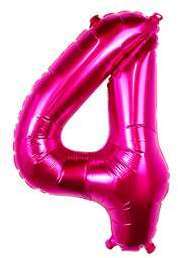 Ballon Chiffre 4 Fuchsia 35 cm