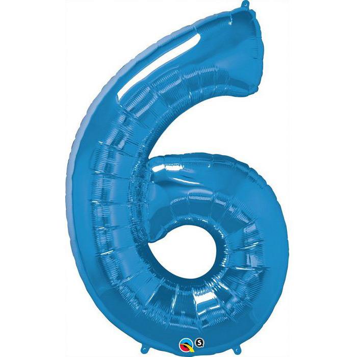 Ballon Géant Chiffre 6 Bleu