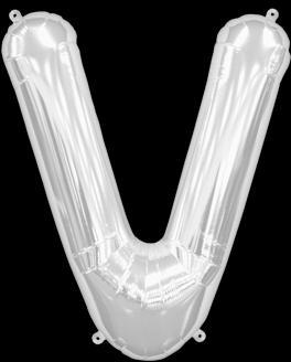 Ballon Lettre V Argent 35 cm