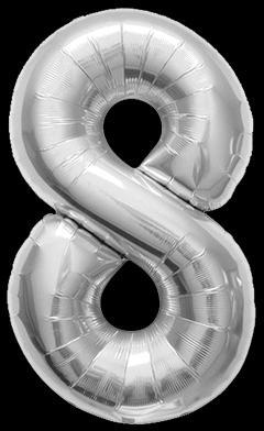 Ballon Chiffre 8 Argent 90 cm