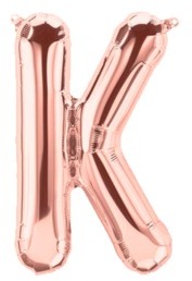 Ballon Lettre K Rose Champagne 35cm