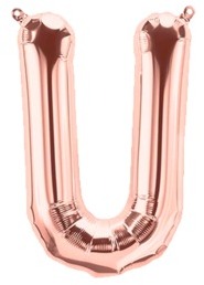 Ballon Lettre U Rose Champagne 35cm