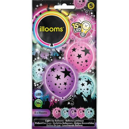 5 Ballons Lumineux LED Etoiles