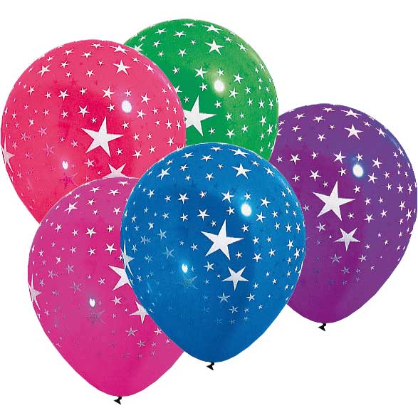 100 Ballons étoiles Multicolores