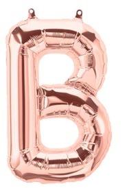 Ballon Lettre B Rose Champagne 35cm