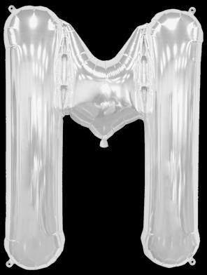 Ballon Lettre M Argent 90 cm Ballon Lettre M Argent 90