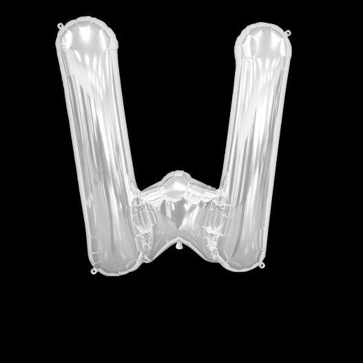 Ballon Lettre W Argent 90 cm Ballon Lettre W Argent 90