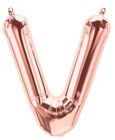 Ballon Lettre V Rose Champagne 35cm